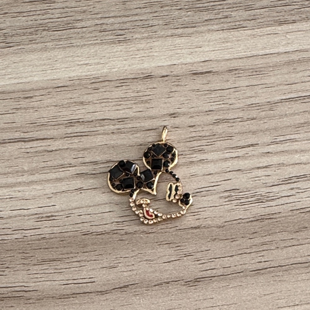 BaubleBar Black and Gold Mickey Pendant